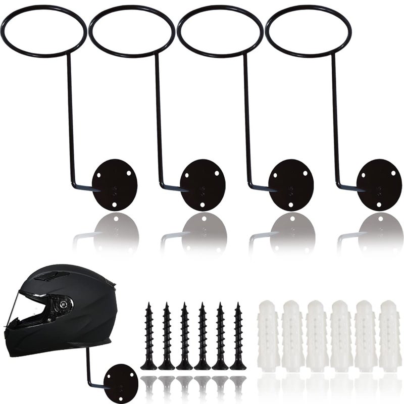 TIHOOD 4PCS Helmet Holder  Metal Stand Wall Mounted Hanger Rack for Jacket  Hats  Multifunctional Helmet Rack  Motorcycle Accessories - Image 1